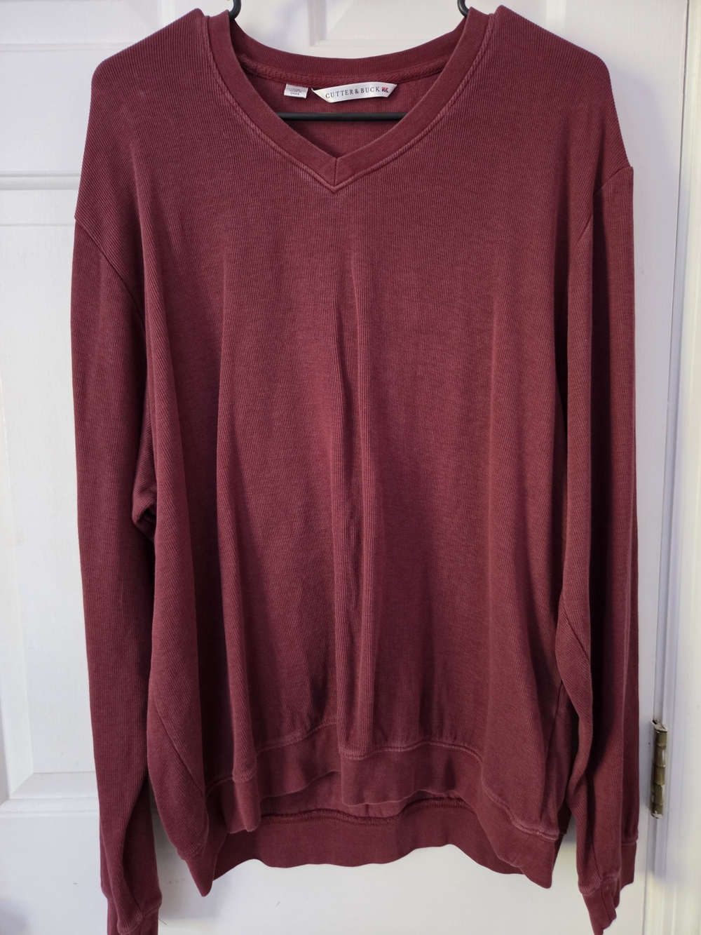 Cutter & Buck Men’s V-Neck Sweater - Burgundy